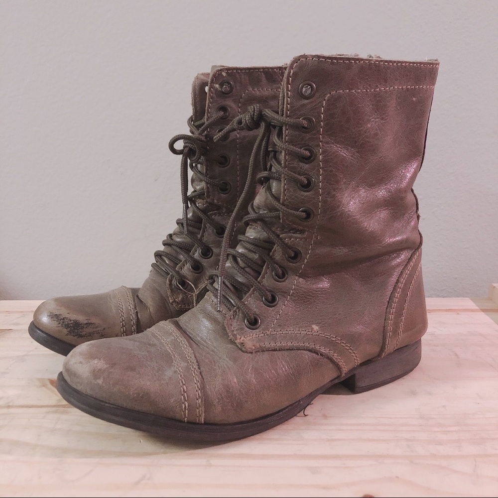 Steve Madden Taupe Troopa Combat Boots